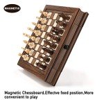 Magnetic Wooden Chess Set with Storage Drawers