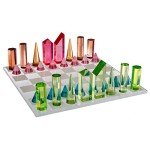 Colorful Modern Acrylic Chess Set with 32 Pieces