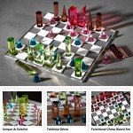 Colorful Modern Acrylic Chess Set with 32 Pieces