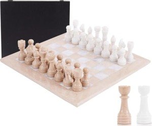 Verona Marble Chess Set with Storage & Extra Queens