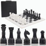 Marble Chess Set with Storage Box - 15 Inches