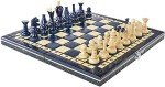 Beautiful Wooden Chess Set with Board - Blue