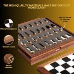 Elegant 11" Wooden Chess Set with Storage