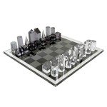 Elegant 17” Lucite Chess Set - Modern Design