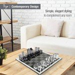 Elegant 17” Lucite Chess Set - Modern Design
