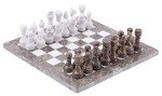 Marble Chess Set - 12 Inch Grey & White