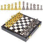Marble Metal Chess Set for Travel and Play