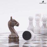 Marble Chess Set - 12 Inch Grey & White