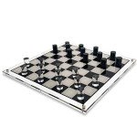Clear 3D Luxe Acrylic Checkers Set