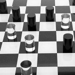 Clear 3D Luxe Acrylic Checkers Set