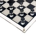Clear 3D Luxe Acrylic Checkers Set