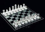 10" Glass Chess Set with Frosted Pieces