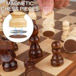 15-Inch Magnetic Wooden Chess Set with Extra Queens