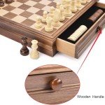 AMEROUS 15" Wooden Chess and Checkers Set