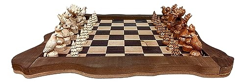 Bridge Collection Forest Crowd Wooden Chess Set