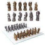 Dragon Fantasy Chess Set with Glass Board