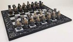 Gothic Fantasy Skull Knights Chess Set with Board