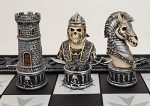 Gothic Fantasy Skull Knights Chess Set with Board