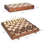 15" Magnetic Wooden Chess Set with Extra Queens