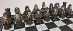 Gothic Fantasy Skull Knights Chess Set with Board