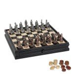 Fantasy Chess & Checkers Set with Pewter Pieces