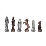 Fantasy Chess & Checkers Set with Pewter Pieces