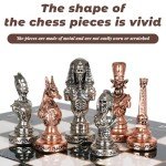 Luxury Egyptian Metal Chess Set with Folding Board