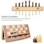 15-Inch Magnetic Wooden Chess Set with Extra Queens