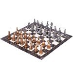 Egyptian Style 15" Chess Set with Folding Board
