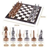Egyptian Style 15" Chess Set with Folding Board
