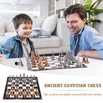 Egyptian Style 15" Chess Set with Folding Board