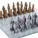 Romans vs Egyptians Chess Set with Glass Board