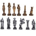Romans vs Egyptians Chess Set with Glass Board