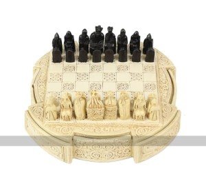 Compact Isle of Lewis Resin Chess Set - 9 Inch