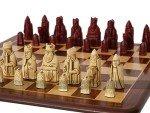 Berkeley Isle of Lewis Chess Set - Cream & Red