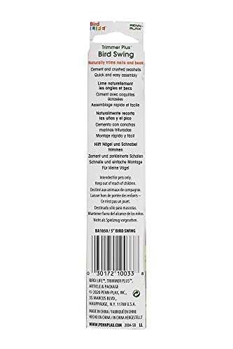 PENN-PLAX Bird-Life Trimmer Plus Cement & Metal Swing – Naturally Trims Nails & Beak – Great for Parakeets, Cockatiels, Finches, and Other Small Birds – Small Size