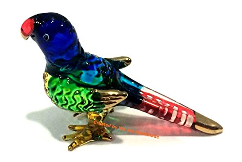 Glass Blown Parrot Figurine Collectible Ornament Miniature