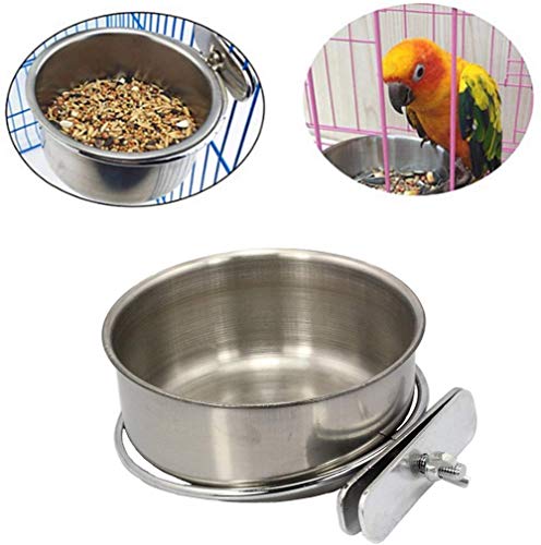 Stainless Steel Parrot Feeding Cups - Pack of 2