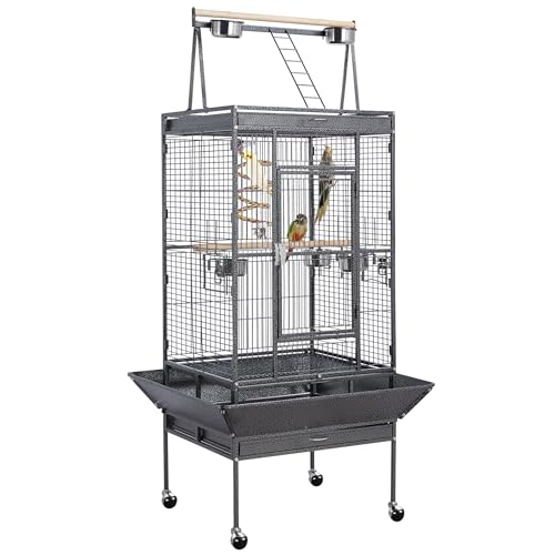Rolling Parrot Cage - Play Top Stand Included