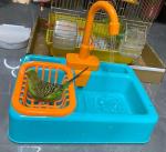 kathson Bird Bathtub Parrot Shower Box Bathing Tub Container Cage Accessory for Small Medium Parakeet Cleaning Supplies