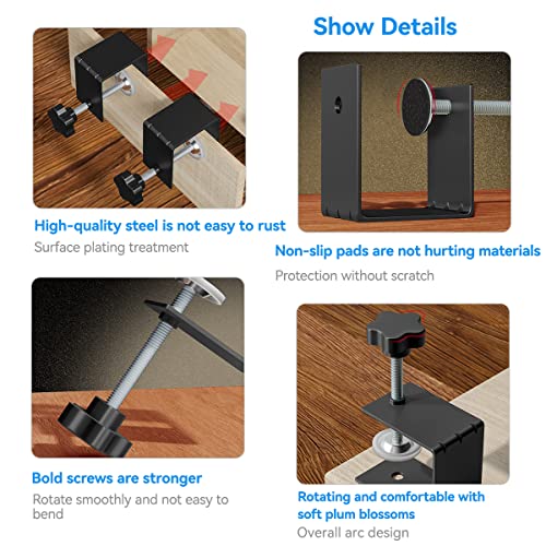 6-Piece C Clamps for Woodworking, Drawer & Cabinet Installation