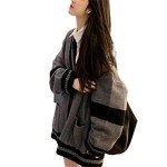 Women's Gray Harajuku V-Neck Knit Cardigan