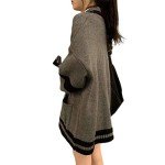 Women's Gray Harajuku V-Neck Knit Cardigan