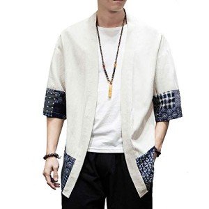 Men's Lightweight Casual Kimono Jacket - Seven Sleeves