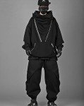 Japanese Streetwear Hoodie for Men - Black, XL