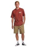 Billabong Men's Walled Dusty Red Graphic Tee