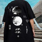 Black Graphic Tee for Men - Casual Hip Hop Style