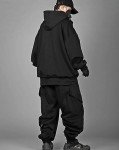 Japanese Streetwear Hoodie for Men - Black, XL