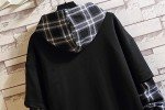 Japanese Patchwork Character Hoodie for Men - Black