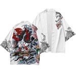 Stylish Men's Japanese Kimono Jacket and Shorts Set